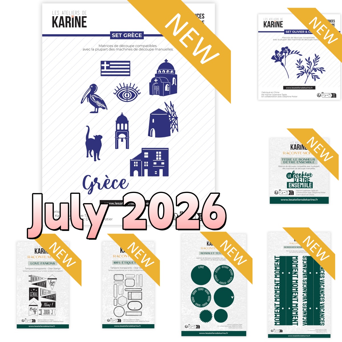 Candle Supplies Greece - แม่พิมพ์ตัดโลหะรูปโบสถ์กรีซใหม่ประจำเดือนกรกฎาคม 2026 พร้อมแสตมป์ใส สำหรับงาน DIY สมุดภาพตกแต่ง
