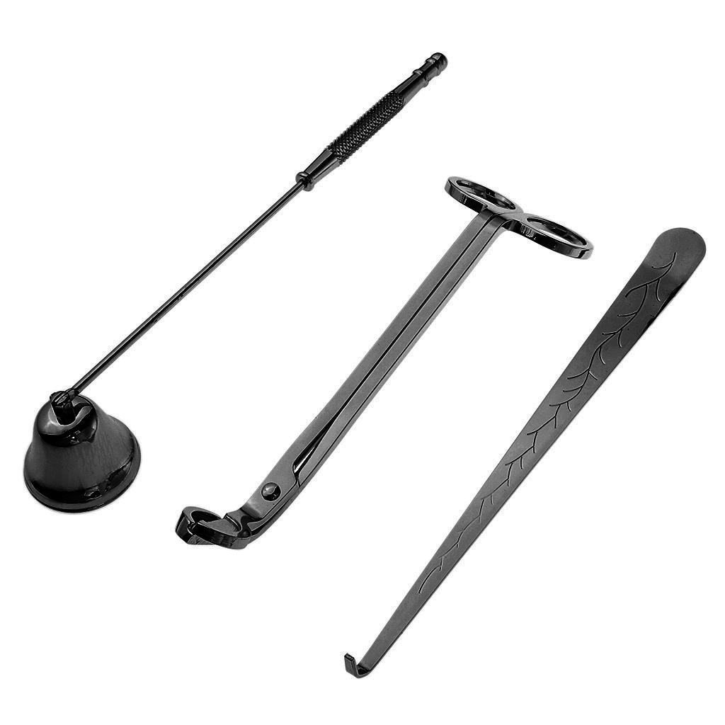 Wick Dipper Tool - ชุดอุปกรณ์จุ่มไส้เทียนสีดำ ทำจากสแตนเลส สำหรับตกแต่งเชิงเทียนอย่างหรูหรา