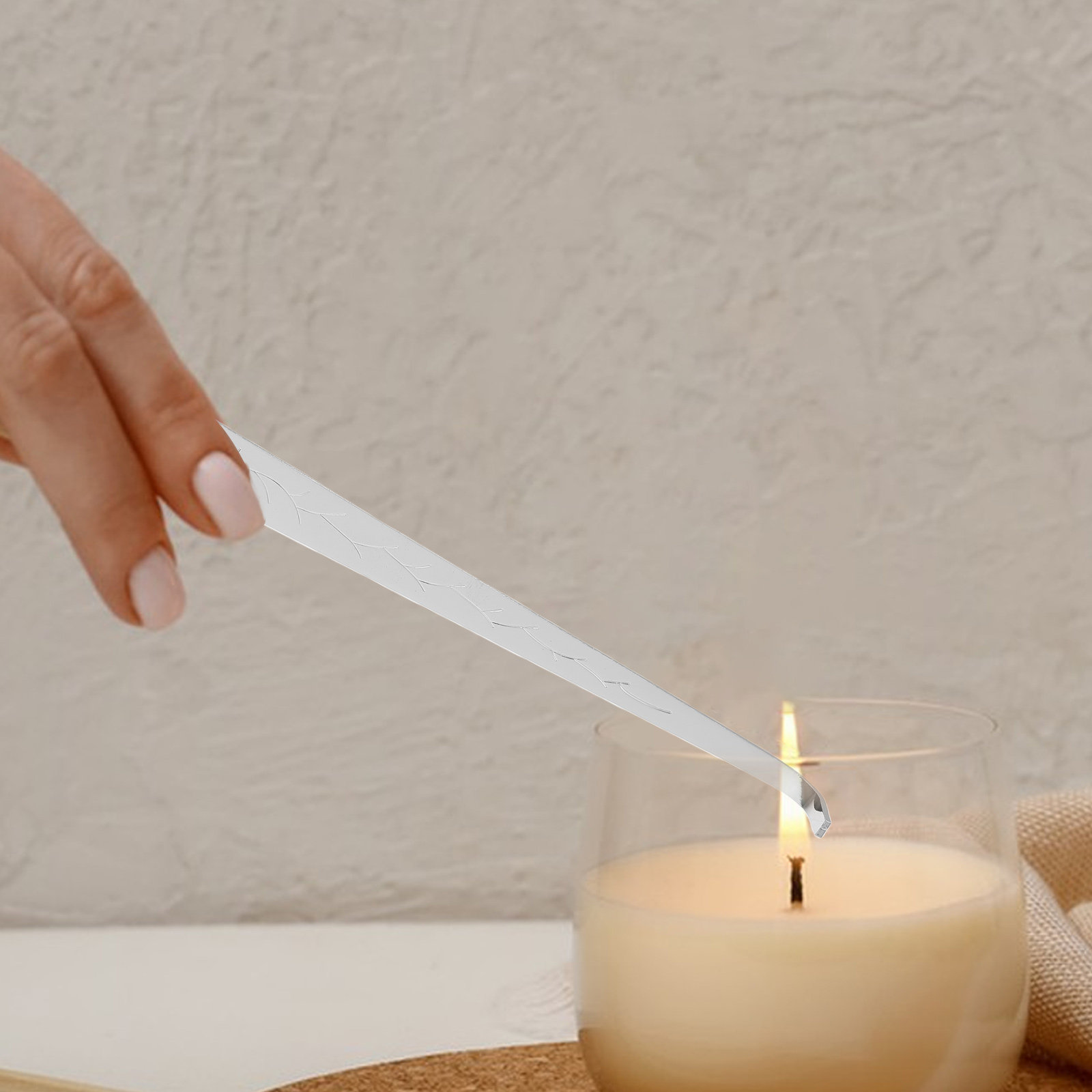 Wick Dipper Tool - ที่ดับไฟตะเกียง 2 ชิ้น ด้ามยาวสแตนเลส อุปกรณ์เสริมสำหรับเตาเผา ไม่มีควัน